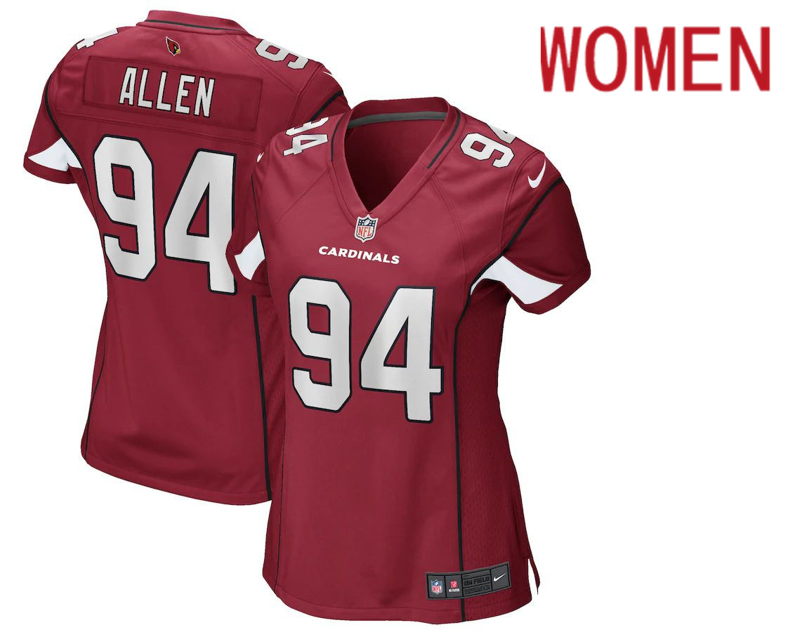 Women Arizona Cardinals 94 Zach Allen Nike Red Player Game NFL Jersey